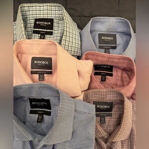 Bonobos Men's Dress Shirts (6) - Blue, Pink, Red Collection